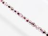 Image de 3x3 mm, perles à facettes tchèques rondes, transparentes, lustrées rose-lavande, miroir partiel