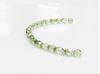 Picture of 3x3 mm, Czech faceted round beads, transparent, celadon green luster
