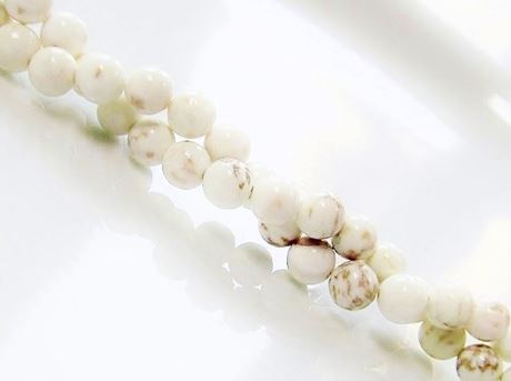 Image de 6x6 mm, perles rondes, pierres gemmes, magnésite, naturelle