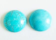Picture of 20x20 mm, round, gemstone cabochons, magnesite, turquoise
