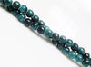 Picture of 6x6 mm, round, gemstone beads, Mashan jade, deep cyan blue green