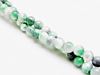 Image de 6x6 mm, perles rondes, pierres gemmes, jade Mashan, vert sapin ombragé et blanc