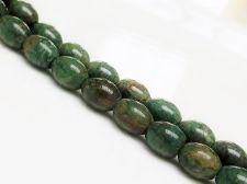 Afbeelding van 10x8 mm, ovale, edelsteen kralen, groene jade, natuurlijk