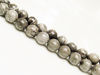 Picture of 10x10 mm, round, gemstone beads, Picasso jasper, grey, natural
