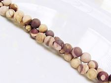 Picture of 6x6 mm, round, gemstone beads, Zebra jasper, brown, natural, frosted