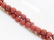Picture of 6x6 mm, round, gemstone beads, red jasper, natural, frosted