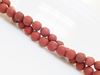 Picture of 6x6 mm, round, gemstone beads, red jasper, natural, frosted