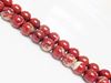 Image de 8x8 mm, perles rondes, pierres gemmes, jaspe rouge rayé, naturel