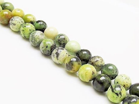 Picture of 8x8 mm, round, gemstone beads, Chinese Chrysoprase, natural