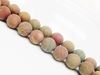 Picture of 10x10 mm, round, gemstone beads, riband jasper, natural, frosted