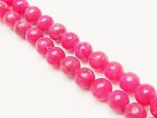 Image de 8x8 mm, perles rondes, pierres gemmes, jaspe rayé, rouge amarante vif