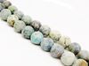 Picture of 8x8 mm, round, gemstone beads, African turquoise, natural, frosted