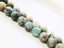 Image de 8x8 mm, perles rondes, pierres gemmes, turquoise africaine, naturelle, dépolie