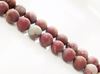 Picture of 8x8 mm, round, gemstone beads, red picture jasper, natural, frosted