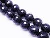 Picture of 10x10 mm, round, gemstone beads, goldstone, midnight blue, faceted