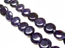 Image de 10x10x5 mm, perles galets arrondis, pierres gemmes,  rivière d'or, bleu nuit