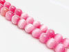 Image de 8x8 mm, perles rondes, pierres gemmes, oeil-de-chat, rose, un brin