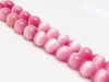 Image de 8x8 mm, perles rondes, pierres gemmes, oeil-de-chat, rose, un brin