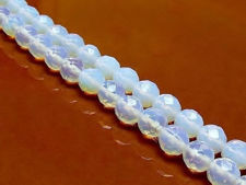 Image de 8x8 mm, perles rondes, pierres gemmes, opalite ou quartz opale, à facettes
