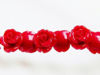 Afbeeldingen van 8x8 mm, gekerfde bloemen, rozen, edelsteen kralen, kunststeen, rood, 25 stuks