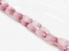 Picture of 12x6 mm, twisted oval, gemstone beads, cat's eye, lavender pink, one strand
