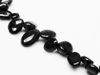 Picture of 6x8 mm, drop style chips, gemstone beads, tourmaline, black, natural, one strand