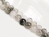 Image de 8x8 mm, perles rondes, pierres gemmes, quartz, gris argenté chaud, naturel