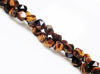 Image de 5x6 mm, perles rondes à coupe anglaise, pierres gemmes, oeil-de-tigre, brun doré, naturel, à facettes