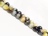 Picture of 8x8 mm, round, gemstone beads, tiger eye, blue grey and butter yellow