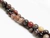 Picture of 8x8 mm, round, gemstone beads, petrified wood, natural, A-grade