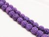 Picture of 10x10 mm, round, gemstone beads, lava rock, dyed royal purple