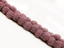 Image de 8x8 mm, perles rondes, pierres gemmes, pierre de lave, teintée rose rabattu