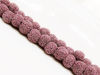Picture of 8x8 mm, round, gemstone beads, lava rock, dyed muted pink