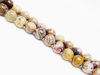 Image de 8x8 mm, perles rondes, pierres gemmes, jaspe léopard ou rhyolite mexicaine, naturelle