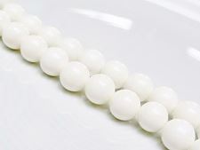 Picture of 8x8 mm, round, organic gemstone beads, pearl shell, white, A-grade