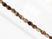 Image de 5x3 mm, toupies Pinch, perles de verre tchèque, noires, opaques, lustre doré