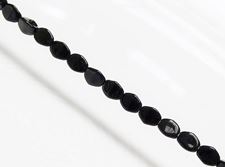 Image de 5x3 mm, toupies Pinch, perles de verre tchèque, noires, opaques, finition luisante