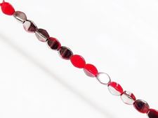 Image de 5x3 mm, toupies Pinch, perles de verre tchèque, rouge cerise, opaque, partiellement chromé