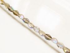 Image de 5x3 mm, toupies Pinch, perles de verre tchèque, gris fumé, transparent, AB
