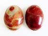 Image de 18x25 mm, ovale, cabochons de pierres gemmes, jaspe ruisseau rouge, naturel