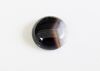 Image de 20x20 mm, rond, cabochons de pierres gemmes, agate brun profond et quartz, naturel