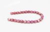 Picture of 4x4 mm, Czech faceted round beads, chalk white, opaque, lavender pink luster