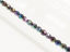 Picture of 4x4 mm, Czech faceted round beads, black, opaque,  purple blue iris luster