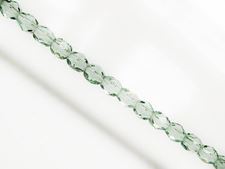 Picture of 4x4 mm, Czech faceted round beads, blue celadon green, transparent