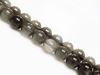 Picture of 8x8 mm, round, gemstone beads, moonstone, deep grey, natural, AA-grade