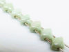 Picture of 5x5 mm, diagonal, mini Silky beads, Czech glass, 2 holes, chalk white, opaque, light celadon green luster