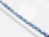 Picture of 4x4 mm, Czech faceted round beads, chalk white, opaque, Montana grey blue luster