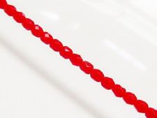 Picture of 4x4 mm, Czech faceted round beads, cherry red, opaque