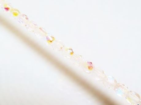 Image de 4x4 mm, perles à facettes tchèques rondes, cristal, transparent, AB