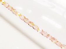 Picture of 4x4 mm, Czech faceted round beads, light rose, transparent, AB